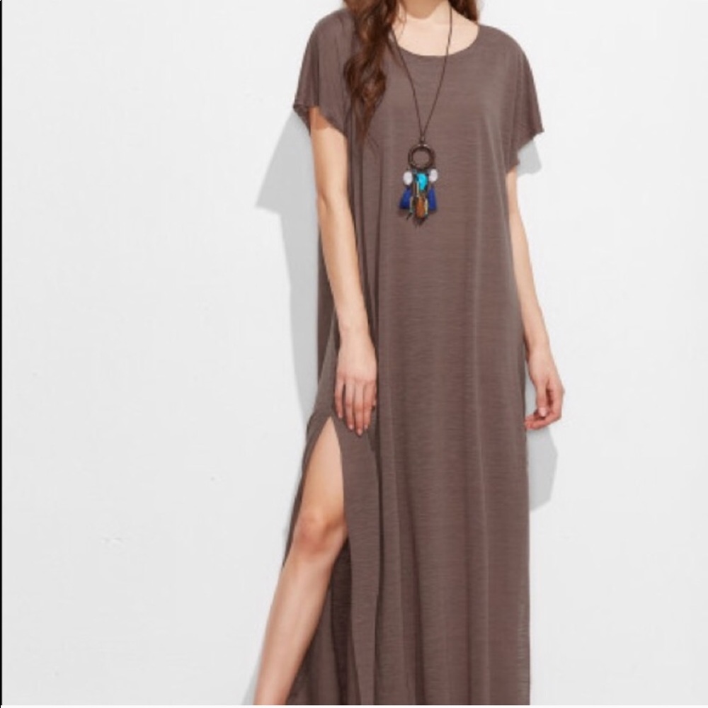 LAST 1‼️RESTOCK!!Side Slit Loose Maxi Tee - Dress - Picture 2 of 8